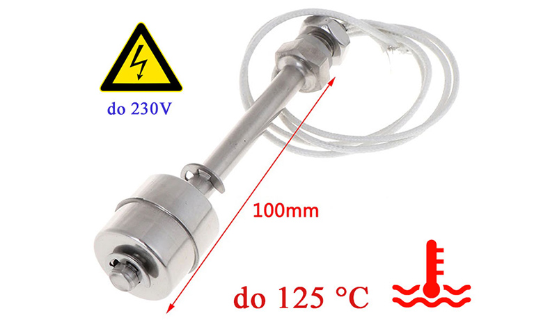 Sonda poziomu cieczy 10cm na wysoką temperaturę